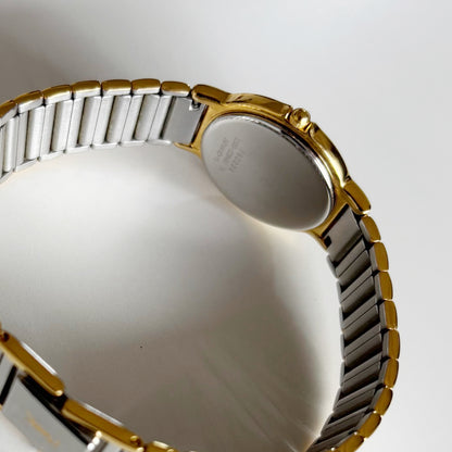 Yves Saint Laurent 1990s Round Dial Two Tone Watch