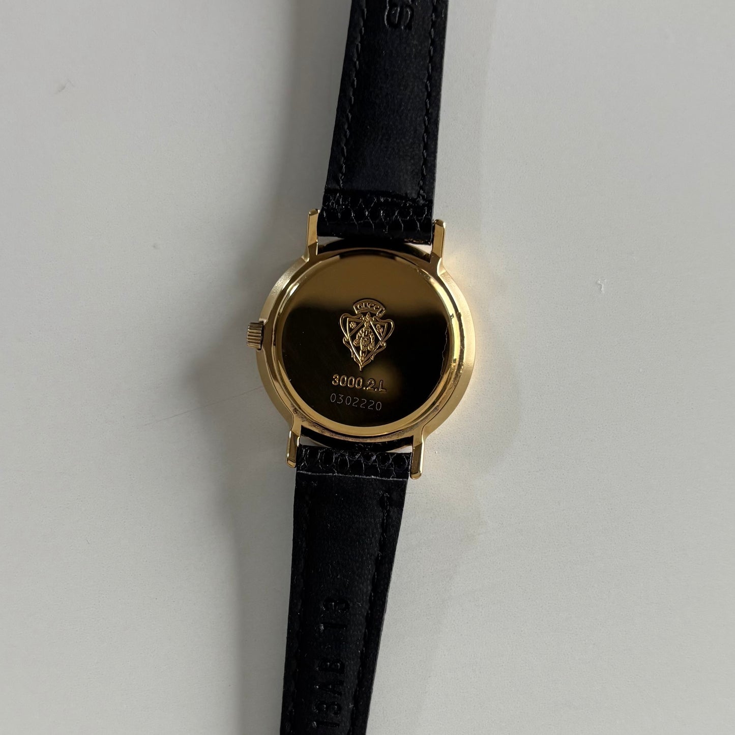 Gucci 1990s Round Dial Gold Plated Watch