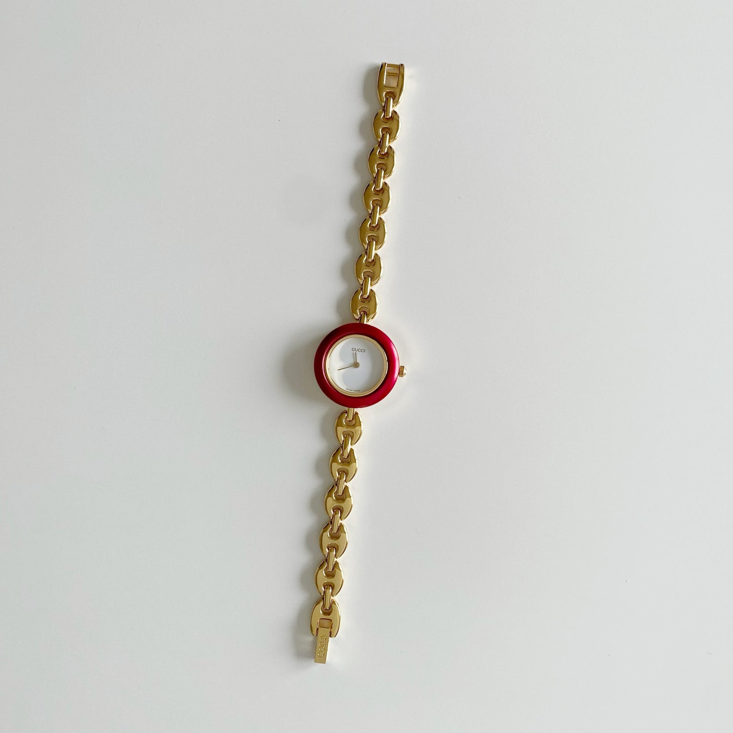 Gucci 1990s Interchangeable Bezel Gold Plated Watch with 6 bezels, case (166mm)