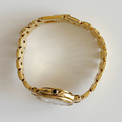 Fendi 1990s Round Dial Date Gold Plated Watch