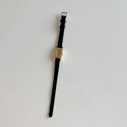 Dior 1990s La Parisienne  18K Solid Gold Case Tank Watch