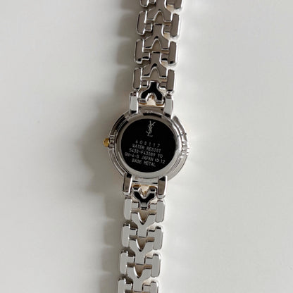 Yves Saint Laurent 1990s Round Dial Two Tone Watch