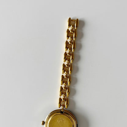 Gucci 1990s Interchangeable Bezel Gold Plated Watch with 6 bezels. case (160mm)