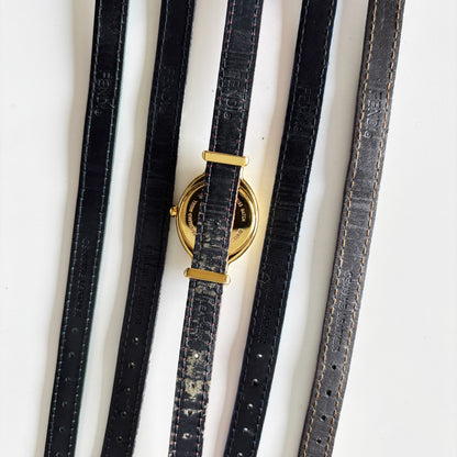 Fendi 1990s Interchangeable Belt Gold Plated Watch with 5 straps, case