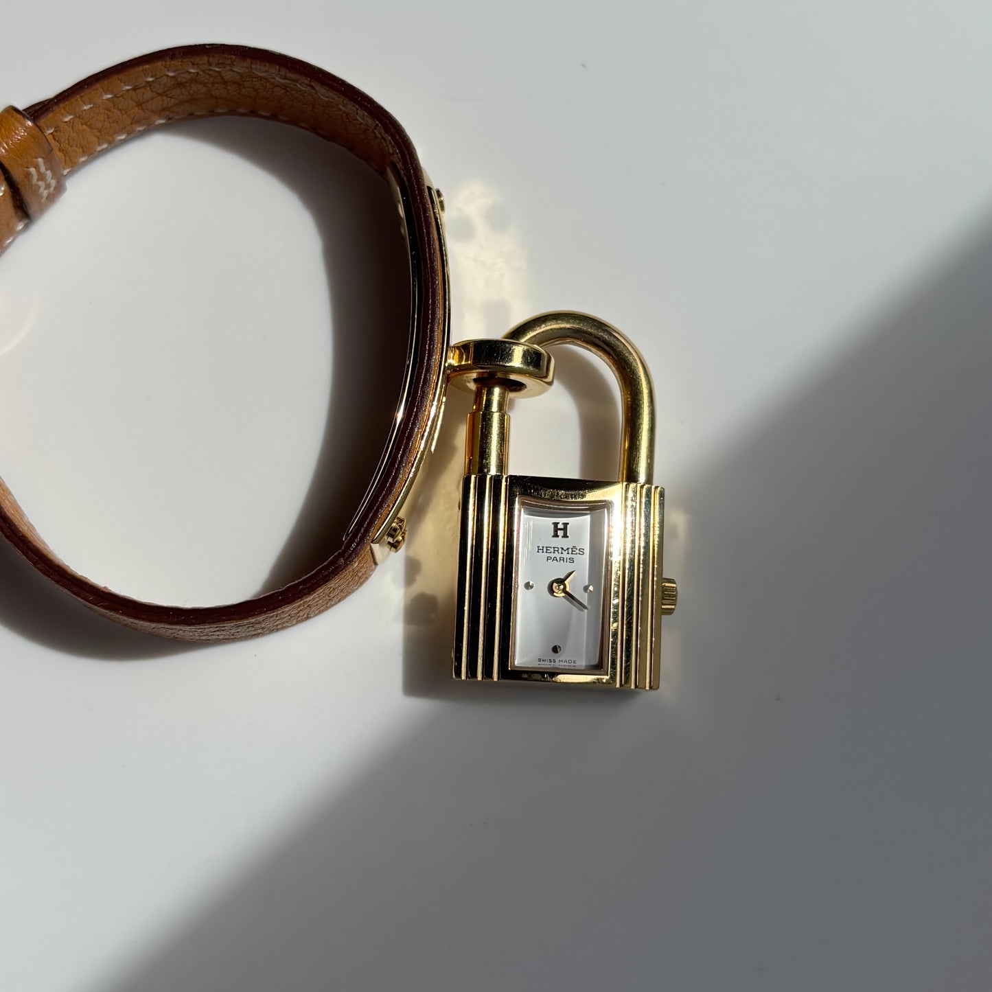 Hermes 1990s Kelly Gold Plated Watch