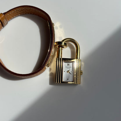 Hermes 1990s Kelly Gold Plated Watch