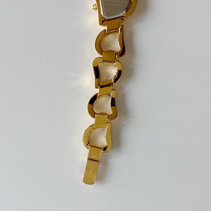 Yves Saint Laurent 1990s Heart  Dial Band Gold Plated Watch
