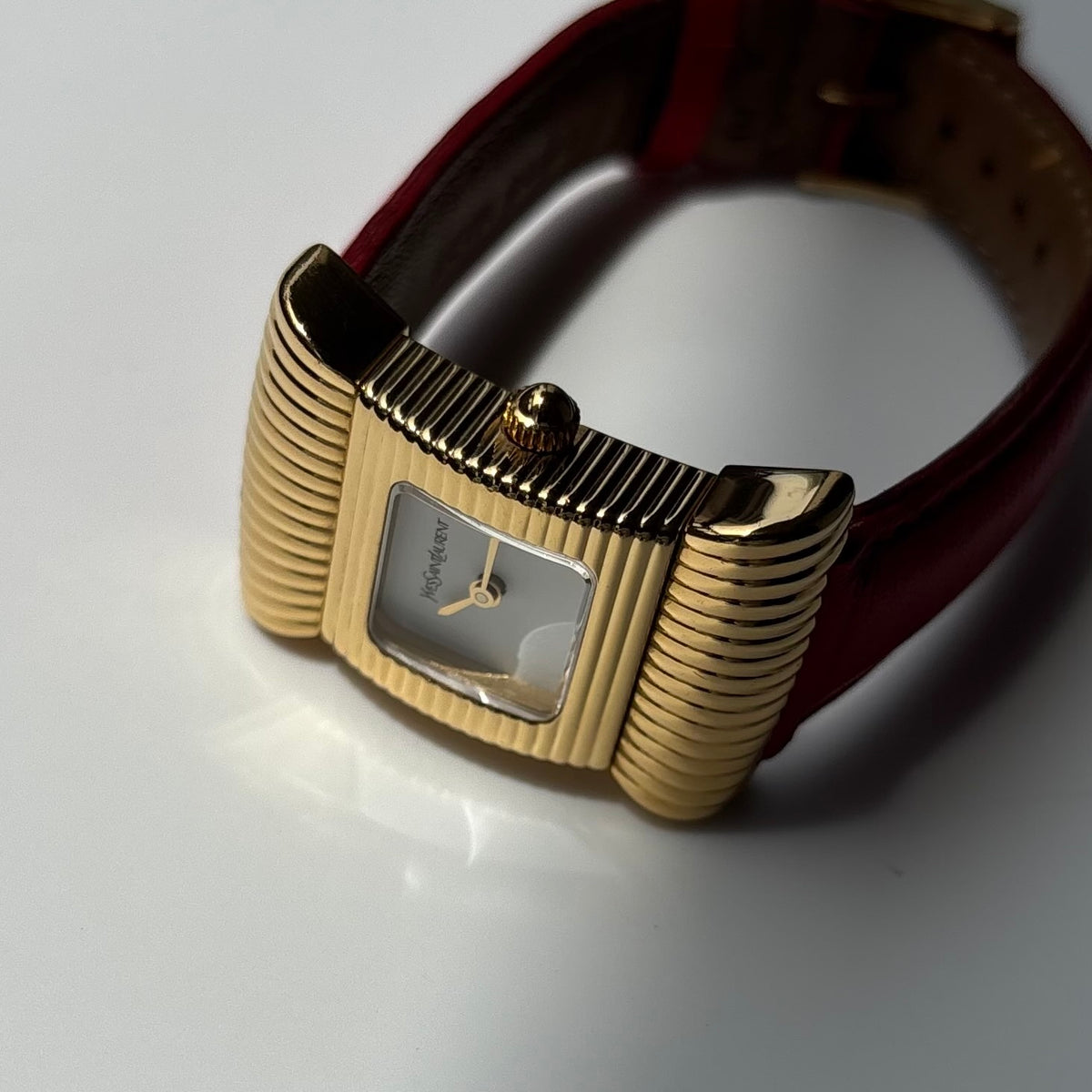 Yves Saint Laurent 1990s Ribbon Gold Plated Watch