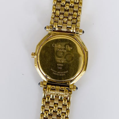 Dior 1990s CD Logo Dial Date Gold Plated Watch