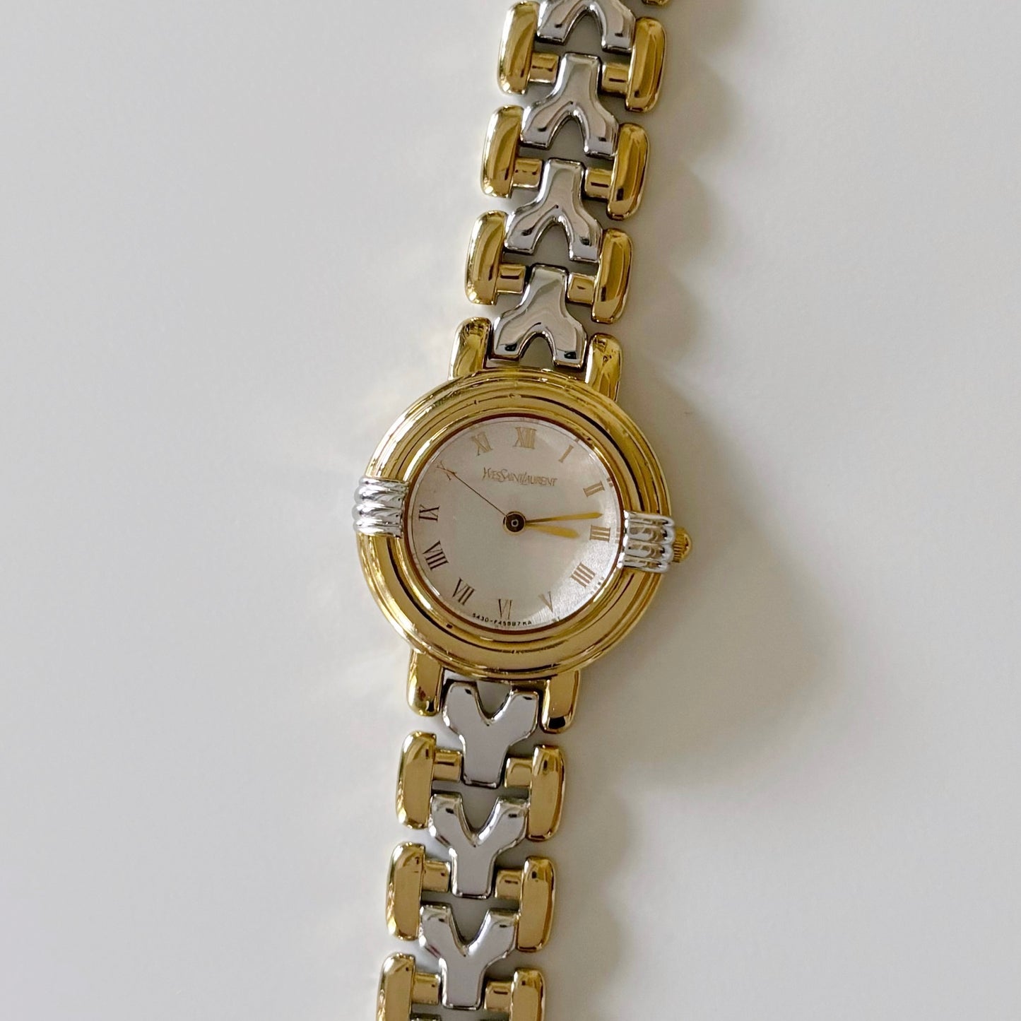 Yves Saint Laurent 1990s Round Two Tone Watch