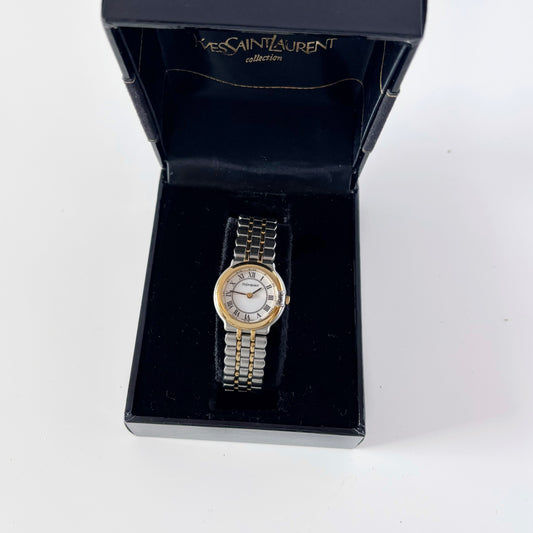 Yves Saint Laurent 1990s Two Tone Watch