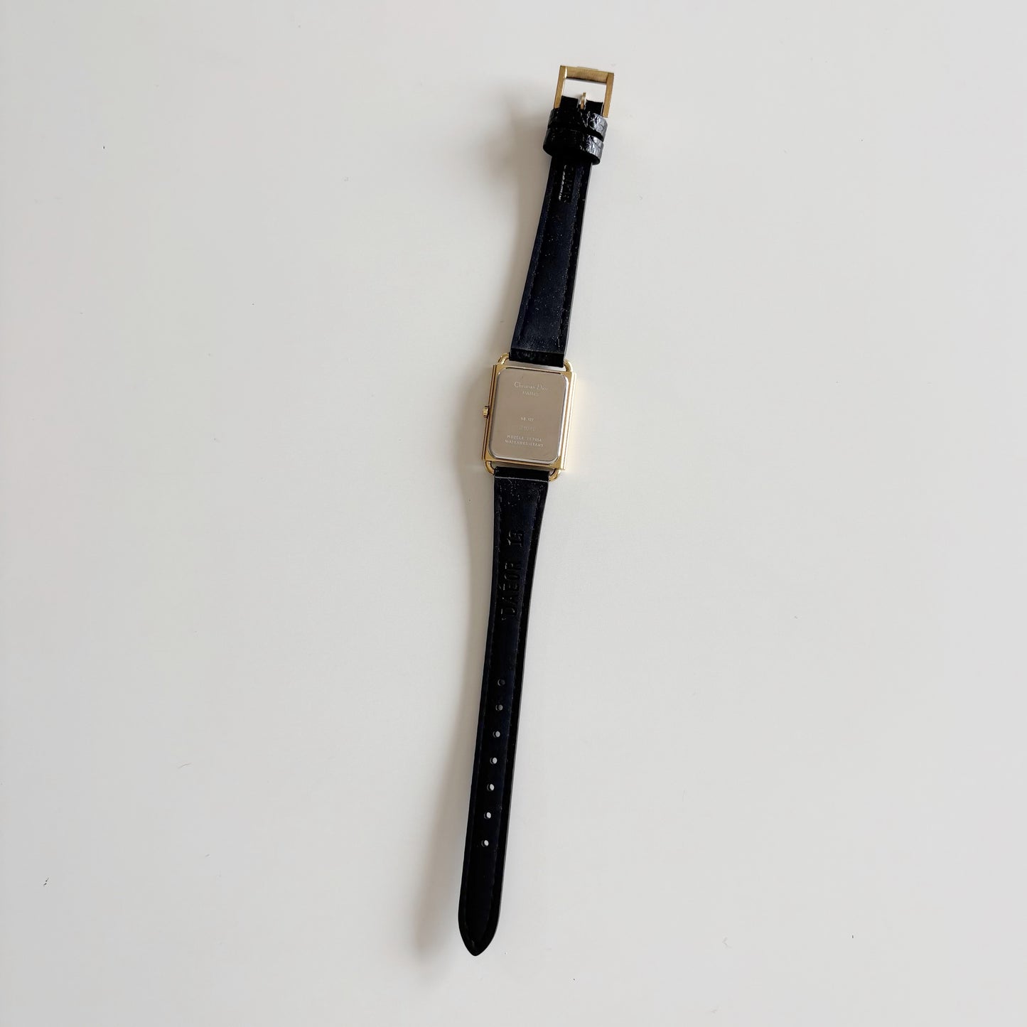 Dior 1990s Tank CD Logo Gold Plated Watch