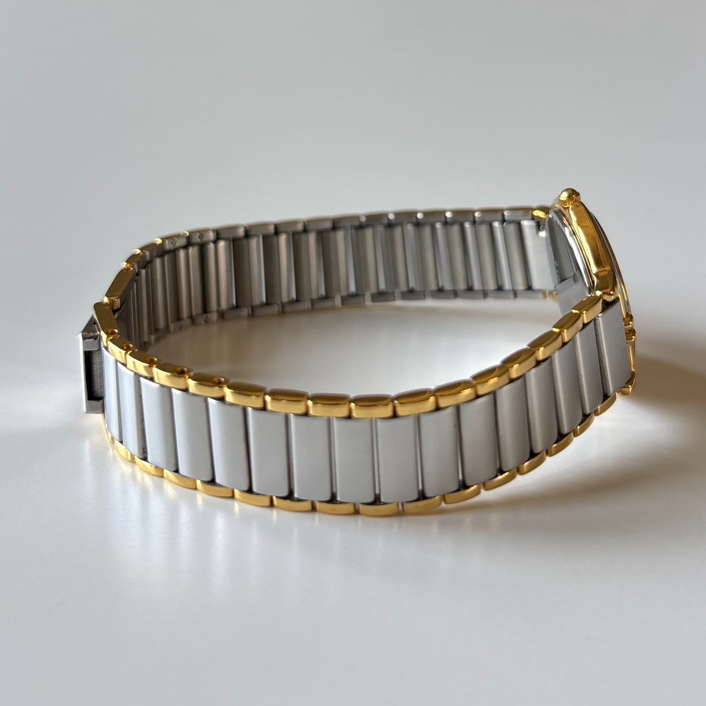 Yves Saint Laurent 1990s Round Dial Two Tone Gold Plated Watch