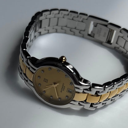 Givenchy 1990s Round Dial Two Tone Watch
