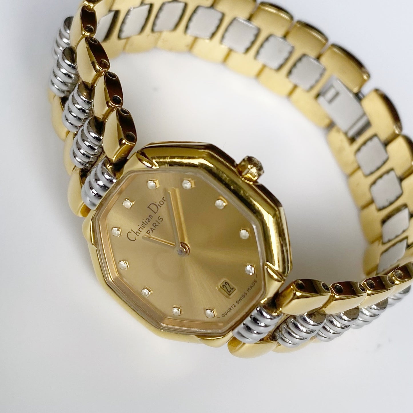 Dior 1990s Octagon Two Tone Watch