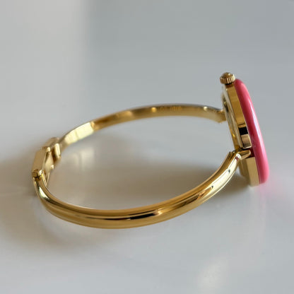 Gucci 1990s Interchangeable Bezel Gold Plated Bangle Watch with 12 bezels, case