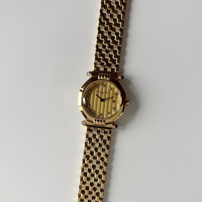 Dior 1990s Octagon Dial Gold Plated Watch