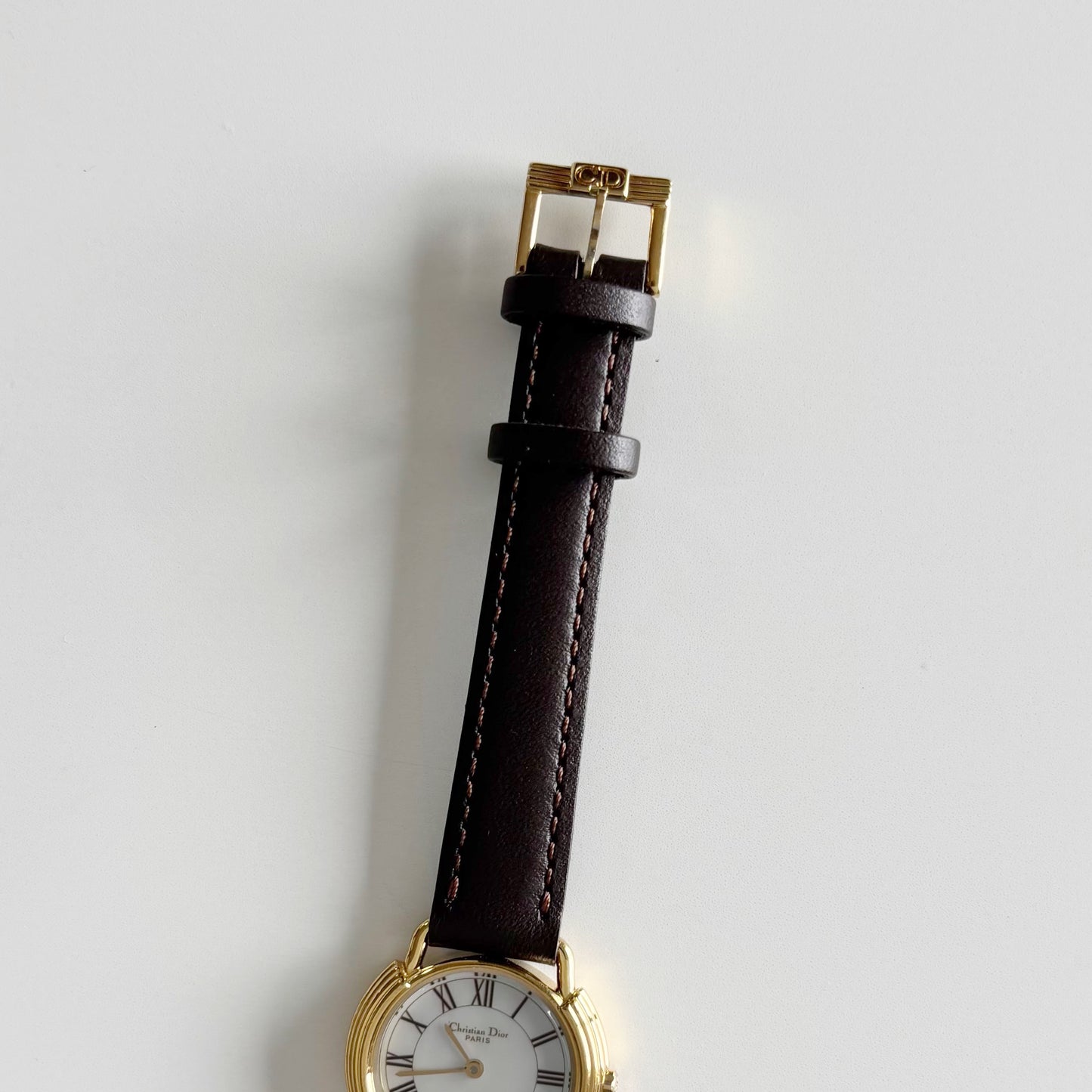 Dior 1990s Seashell Dial Gold Plated Watch