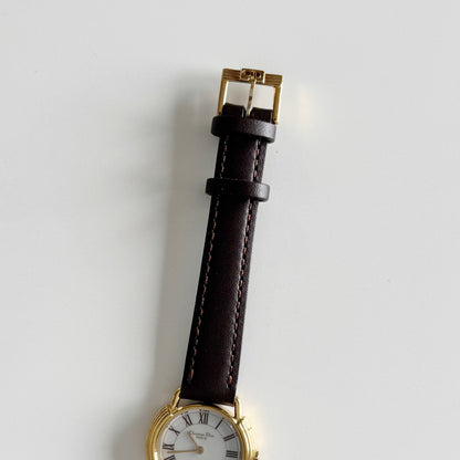 Dior 1990s Seashell Dial Gold Plated Watch