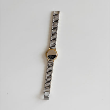 Yves Saint Laurent 1990s Round Dial Two Tone Gold Plated Watch
