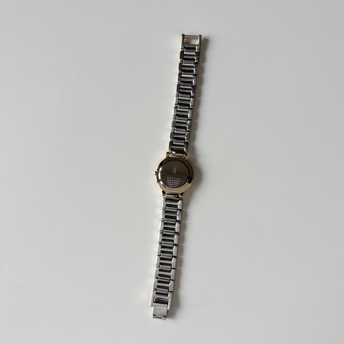 Yves Saint Laurent 1990s Round Dial Two Tone Gold Plated Watch