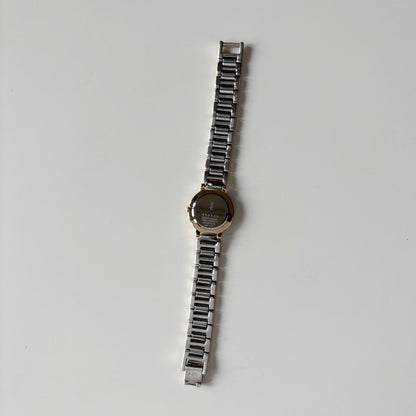 Yves Saint Laurent 1990s Round Dial Two Tone Gold Plated Watch