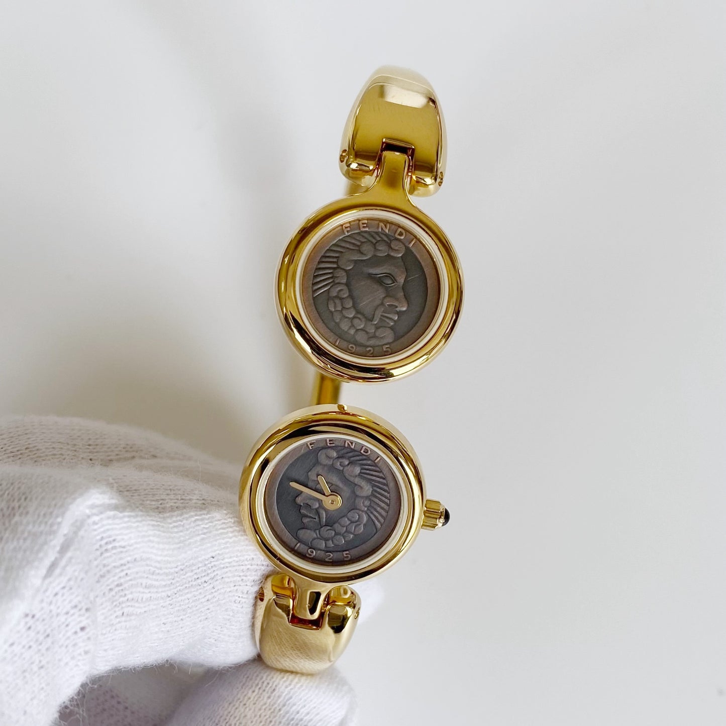 Fendi 1990s Two Face Gold Plated Watch