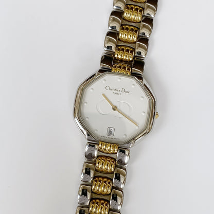 Dior 1990s Octagon Date Two Tone Watch