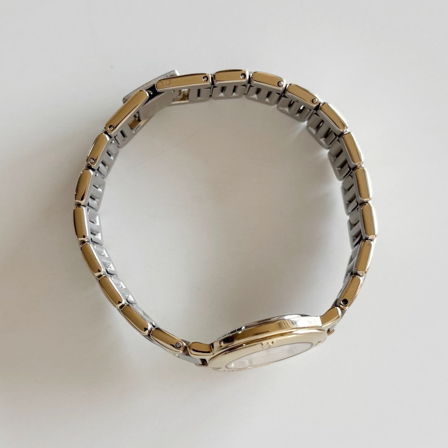 Yves Saint Laurent 1990s Round Dial Two Tone Gold Plated Watch