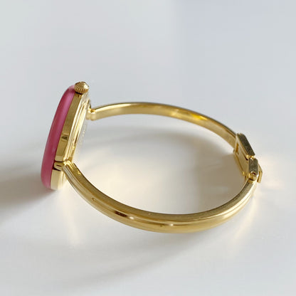Gucci 1990s Interchangeable Bezel Gold Plated Bangle Watch with 12 bezels, case (Small)