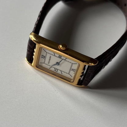 Yves Saint Laurent 1990s Tank Gold Plated Watch