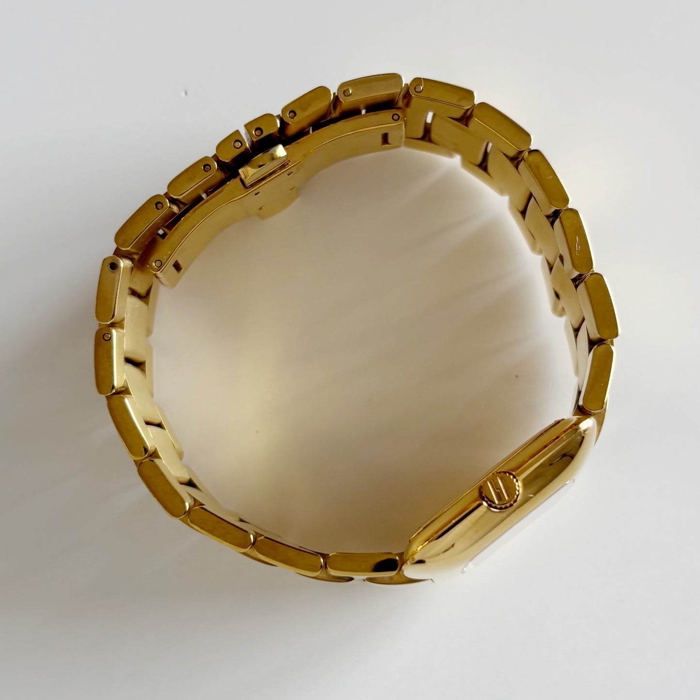 Gucci 1990s Date Gold Dial Gold Plated Watch