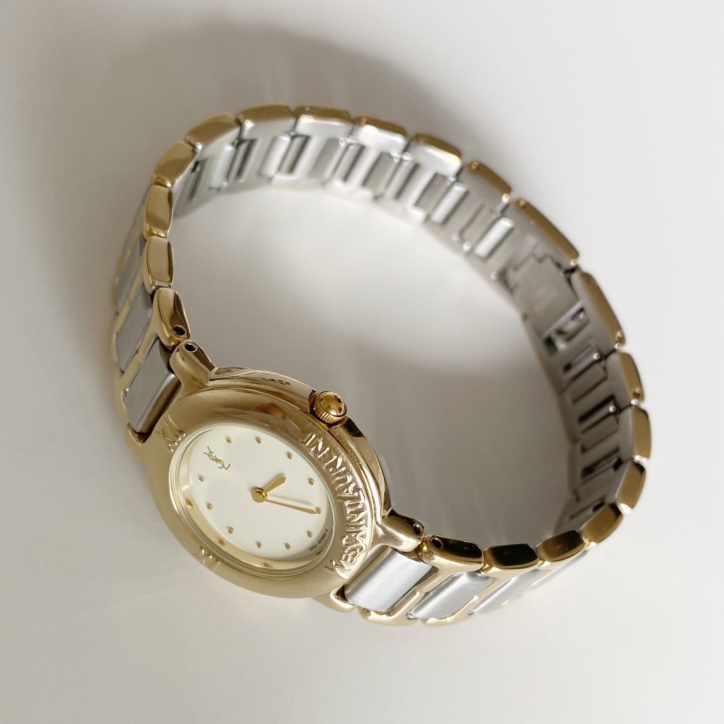 Yves Saint Laurent Round Dial Two Tone Watch