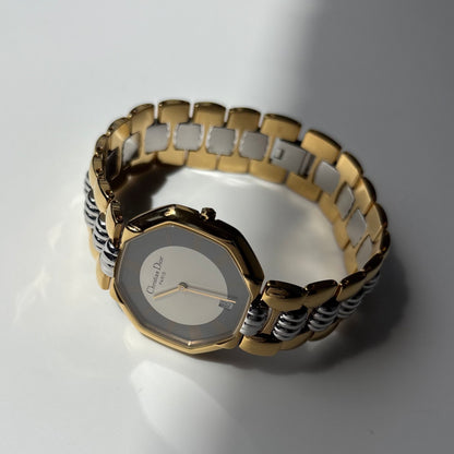 Dior 1990s Octagon Date Dial Two Tone Watch (Large) (5/31)