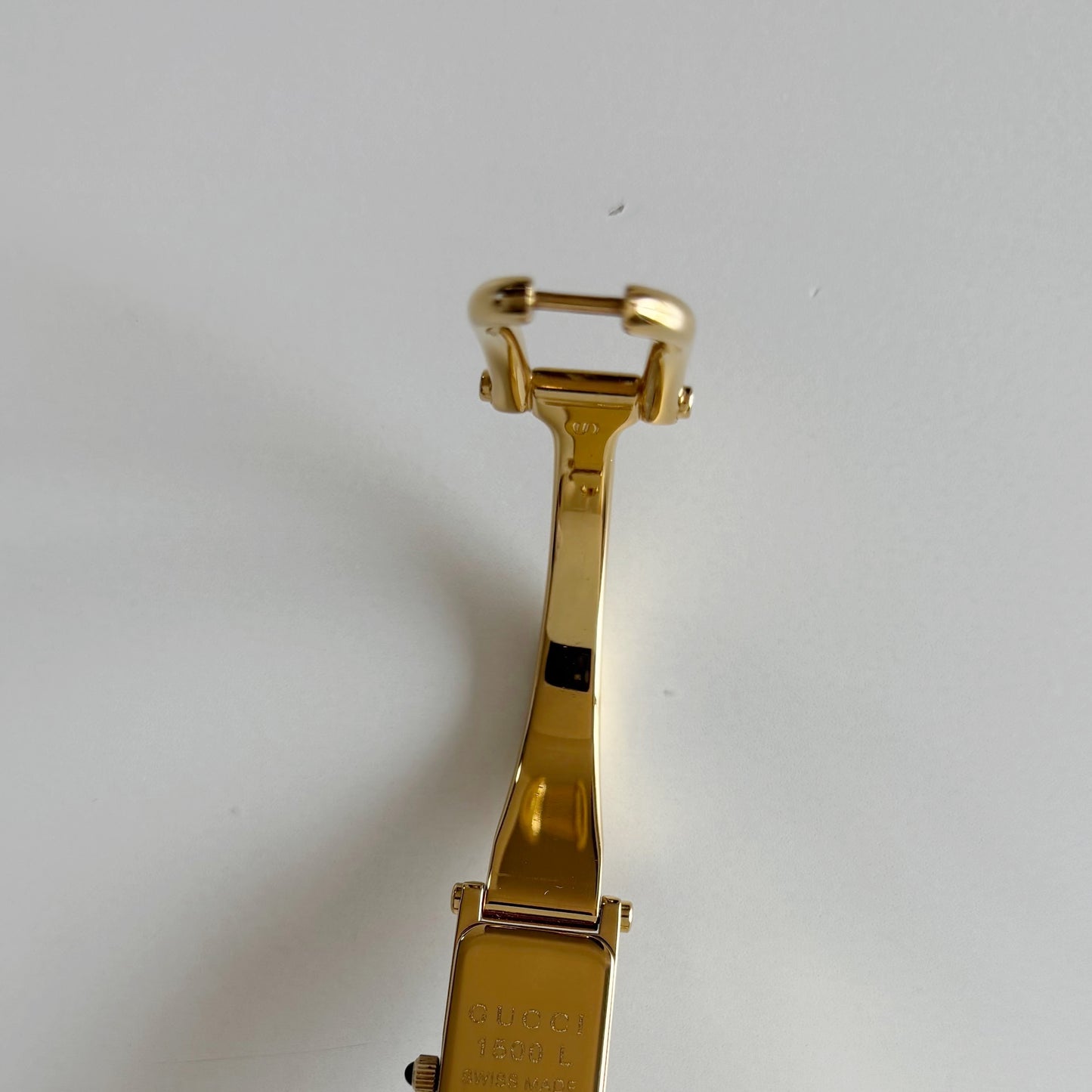 Gucci 1990s Gold Dial Gold Plated Bangle Watch (Small)