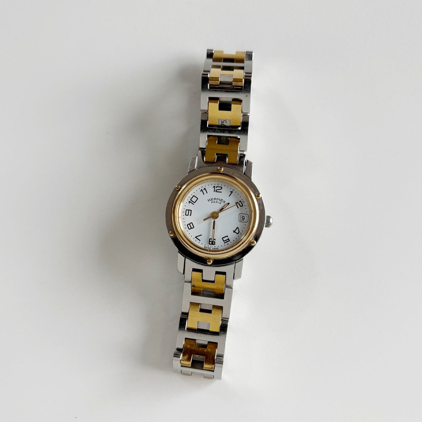 Hermes 1990s Clipper Two Tone Watch
