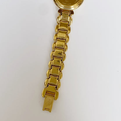 Fendi 1990s Seashell Dial Gold Plated Round Watch