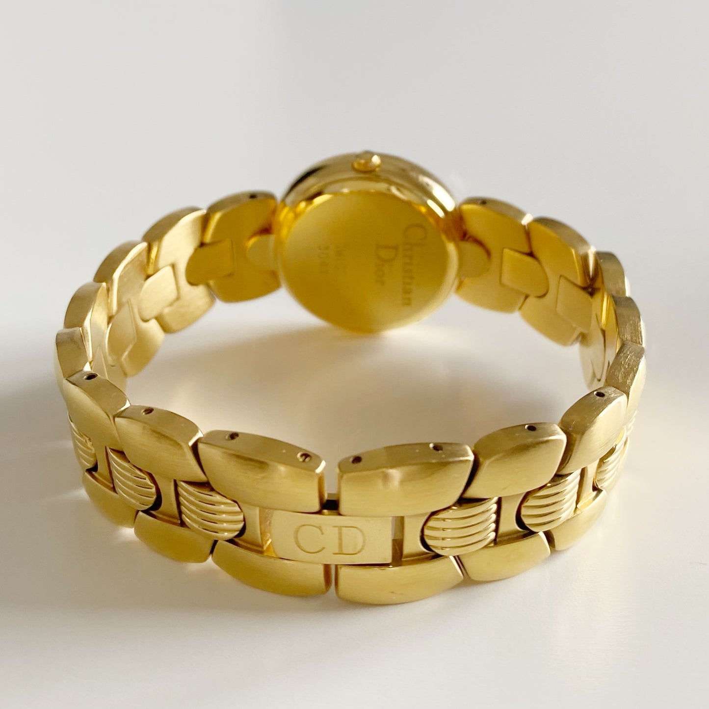 Dior 1990s Black Dial Gold Plated Watch