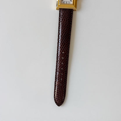 Yves Saint Laurent 1990s Square Dial Gold Plated Watch