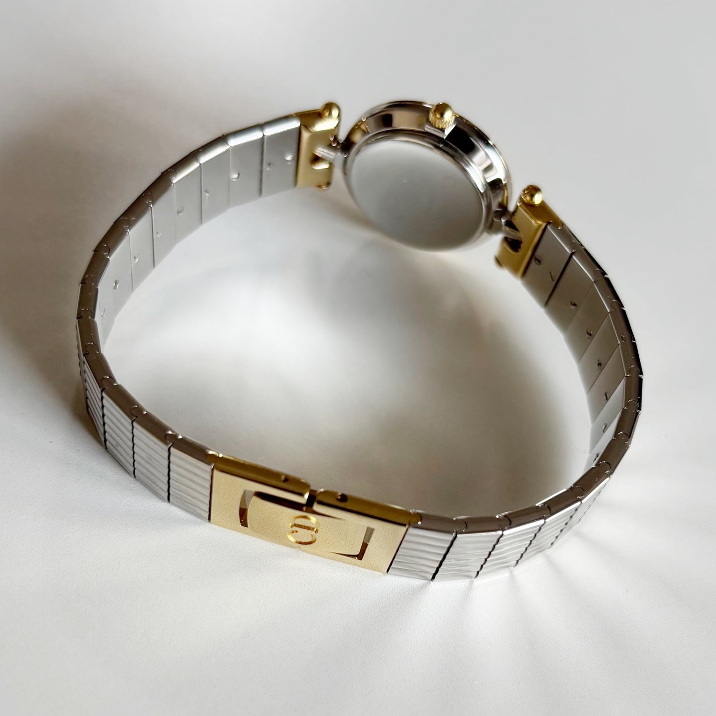 Dior 1990s Round Gold Dial Two Tone Watch