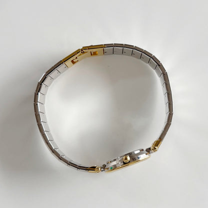 Dior 1990s Navy Dial Gold Plated Two Tone Watch