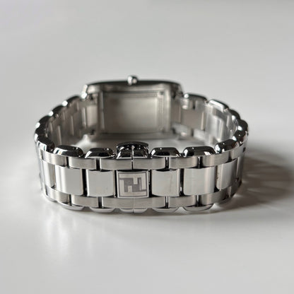 Fendi 1990s Seashell Dial Stainless steel Tank Watch