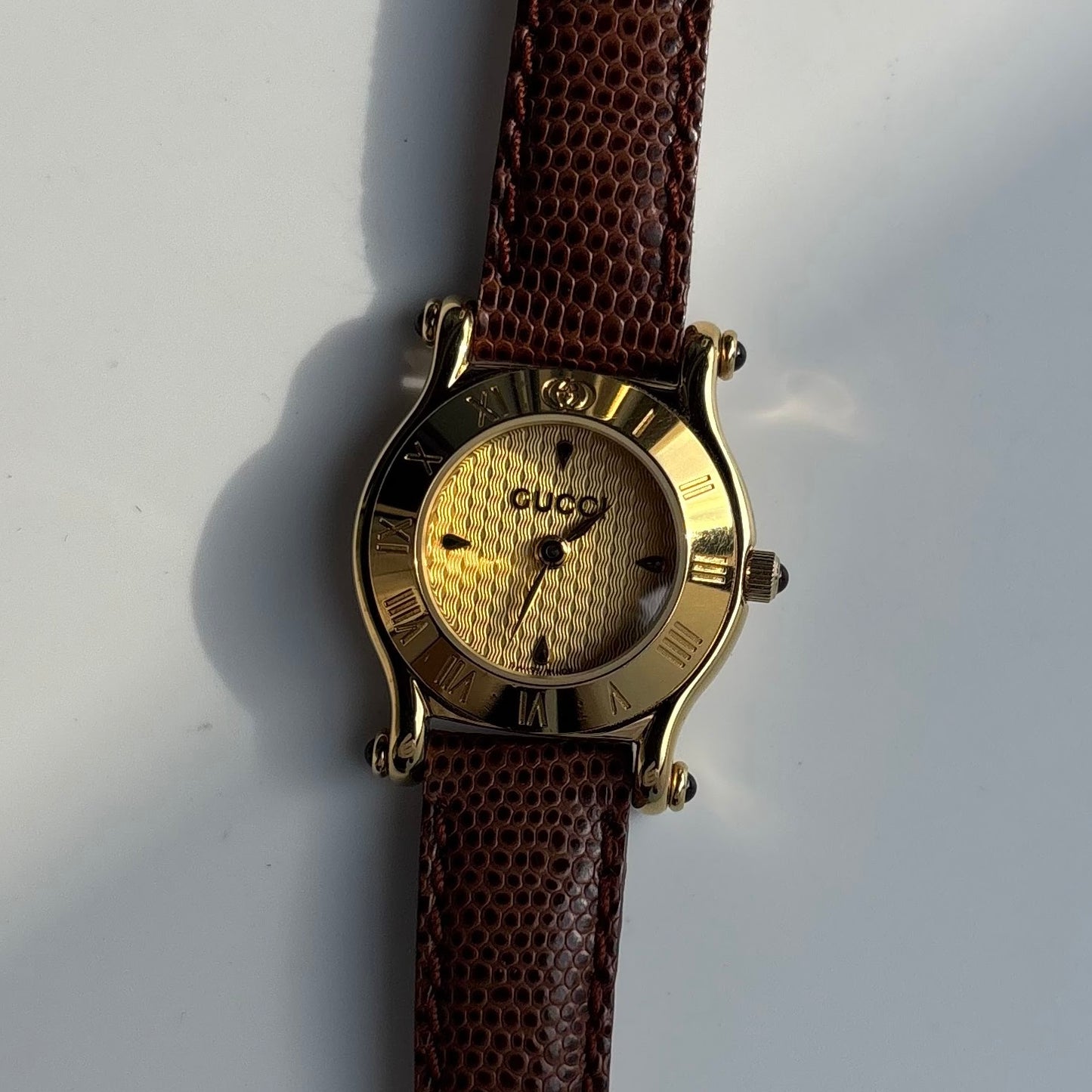 Gucci 1990s Gold Dial Gold Plated Watch