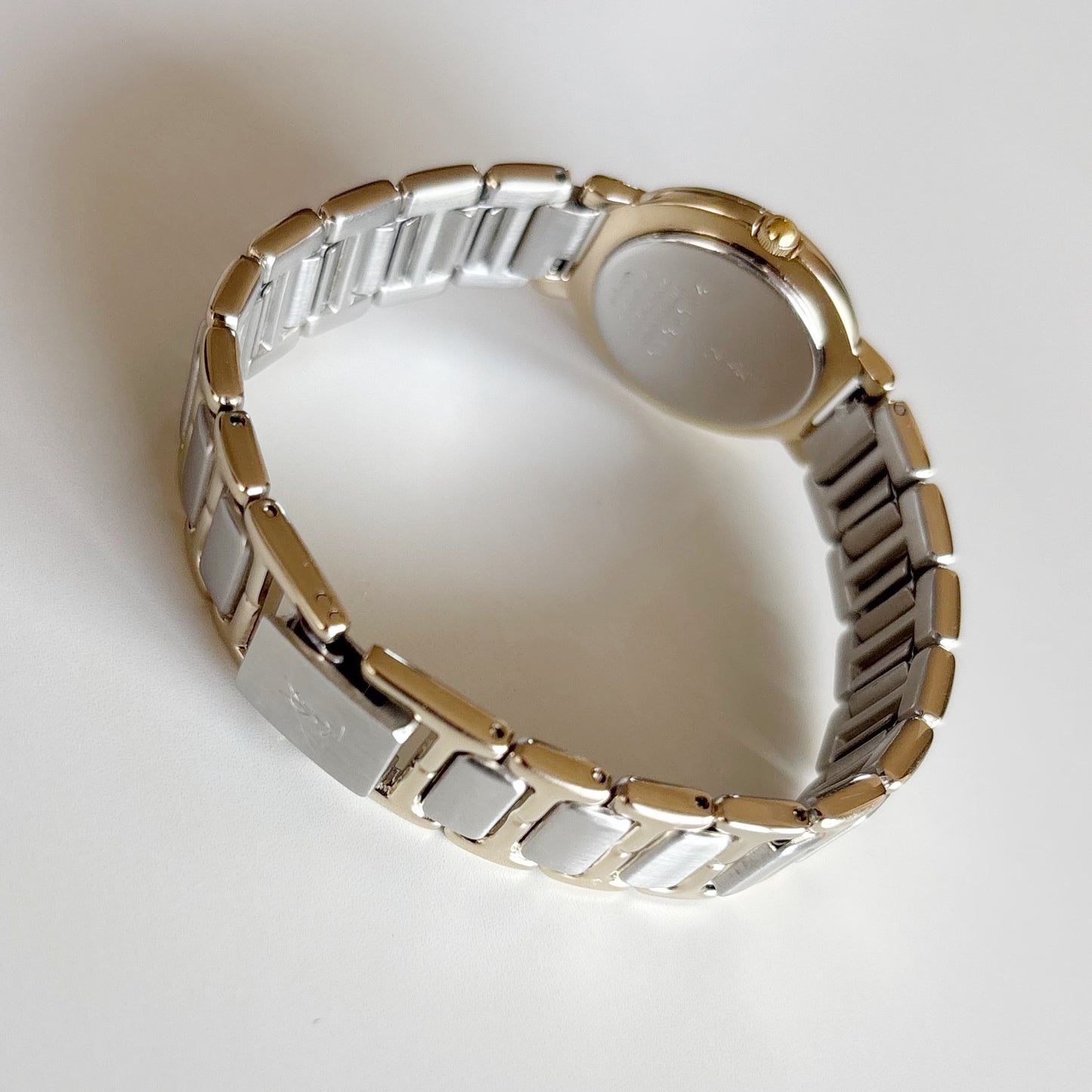 Yves Saint Laurent 1990s Round Dial Two Tone Gold Plated Watch