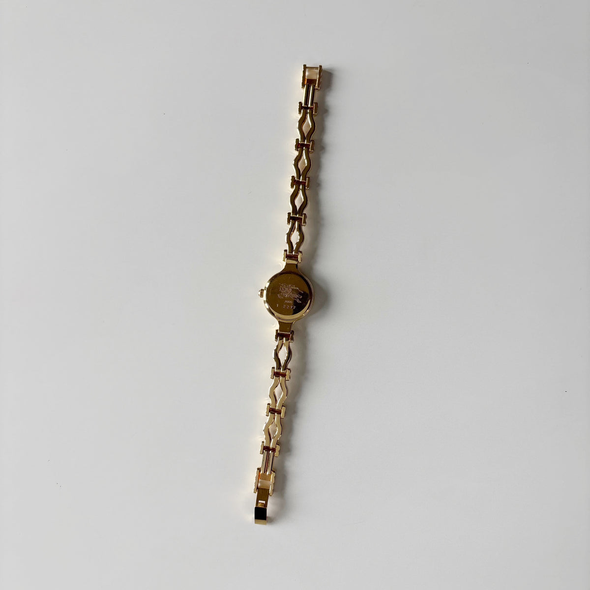 Burberry 1990s Round Dial Gold Plated Watch