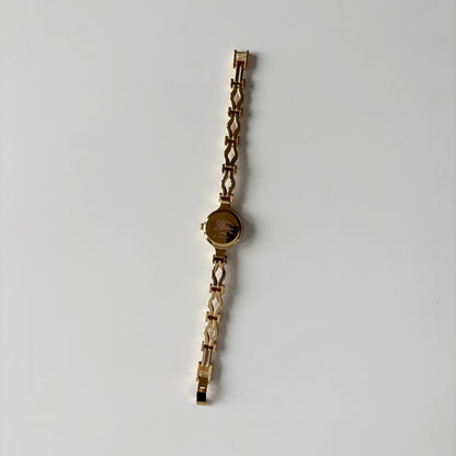 Burberry 1990s Round Dial Gold Plated Watch