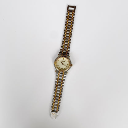 Gucci 1990s Date Two Tone Round Watch