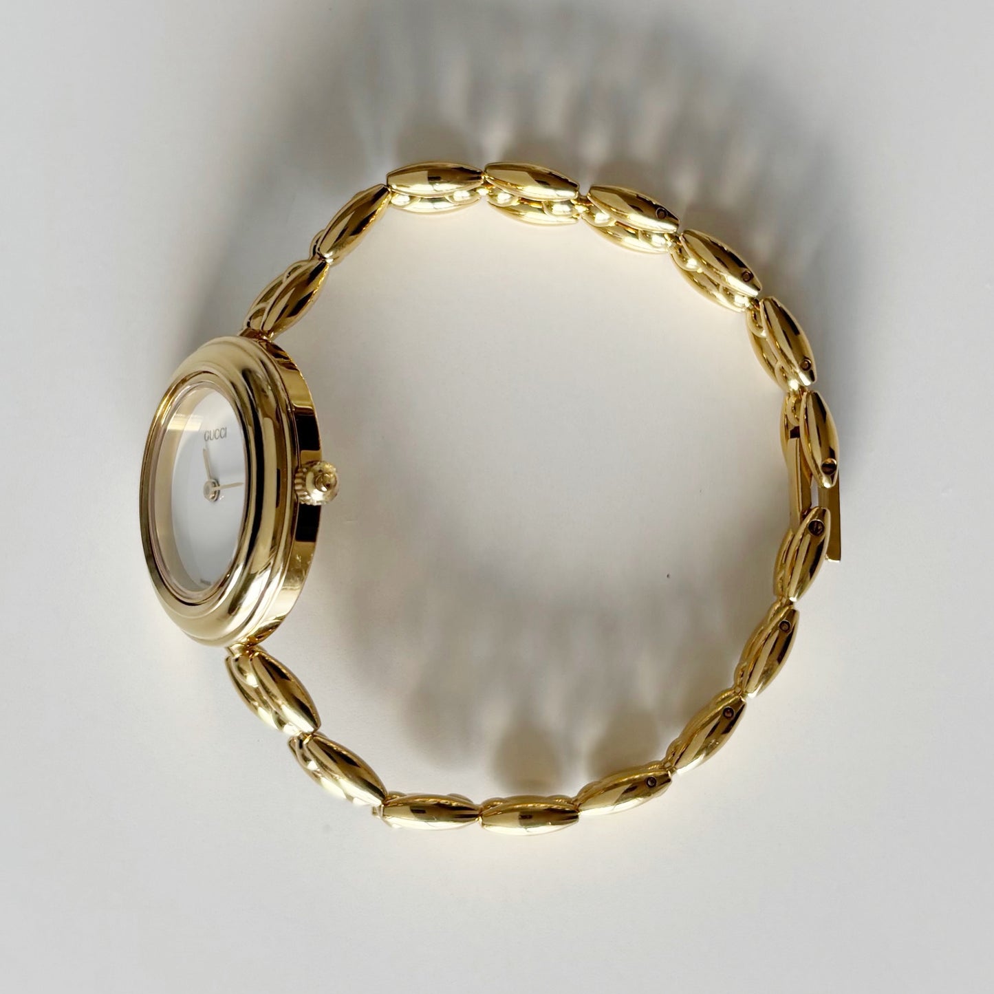 Gucci 1990s Interchangeable Bezel Gold Plated Watch with 6 bezels, case (160mm)