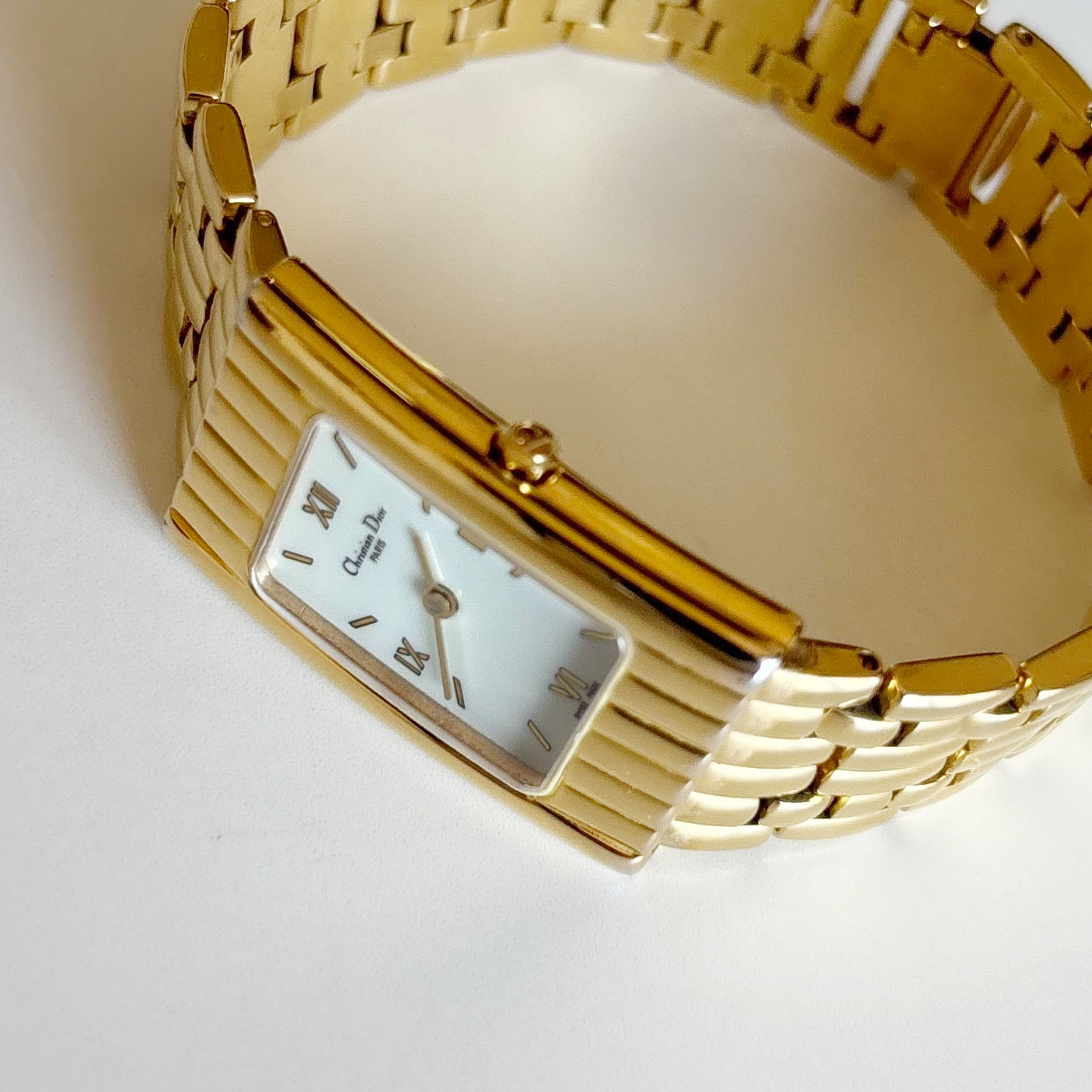 Dior 1990s Tank Gold Plated Watch