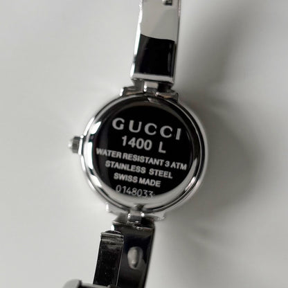 Gucci 1990s Round Dial Stainless steel Bangle Watch